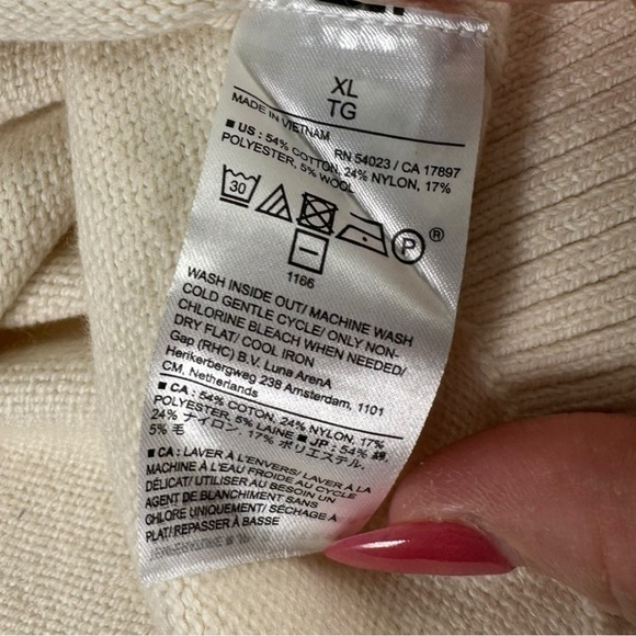 Banana Republic Johnny Collar Transition Cream Ivory Sweater Soft XL NWT NEW - Picture 5 of 6